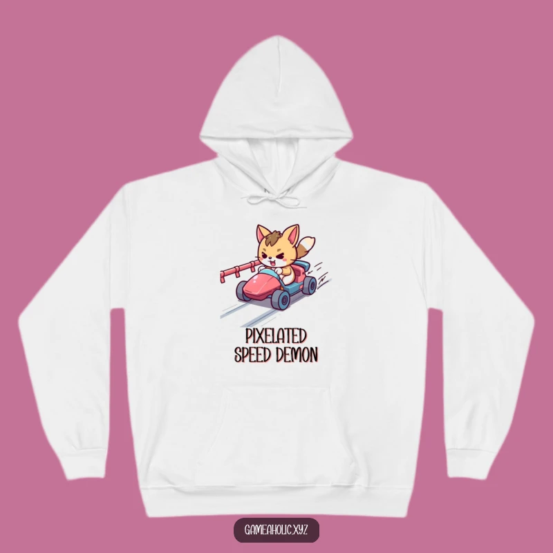 Cozy Pixel Racer Hoodie: Determined Gamer Apparel, Great Funny Gift