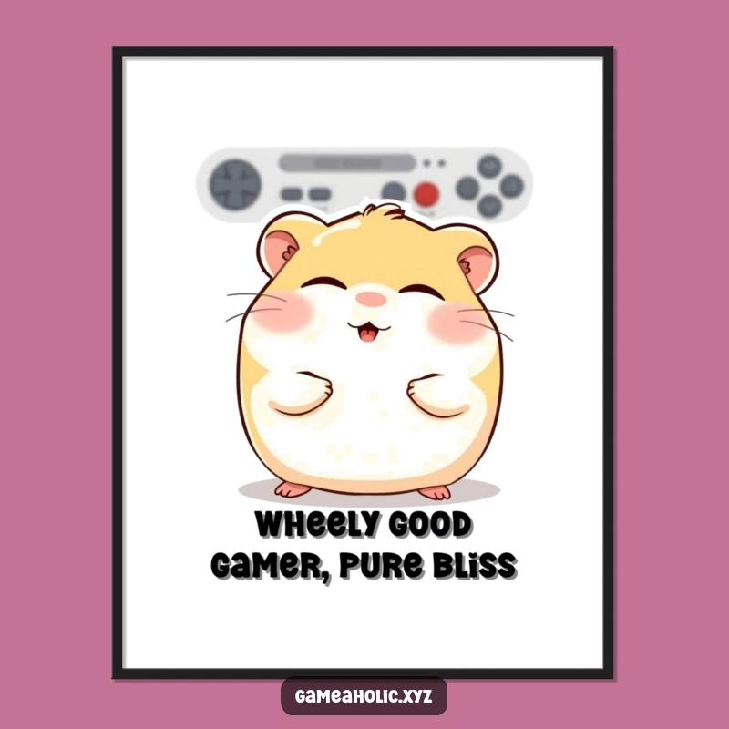 Free Printable Wall Art: Gaming Hamster Bliss, Cute Gamer Art, Downloadable Decor