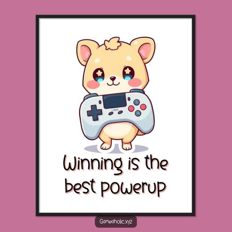 Free Printable Wall Art: Starry-Eyed Gamer Critter, Quirky Downloadable Decor for Game Rooms