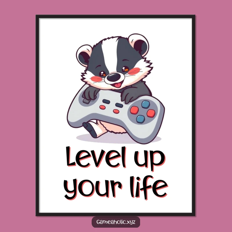 Free Printable Badger Gamer Art: Hilarious Downloadable Decor for Gaming Rooms