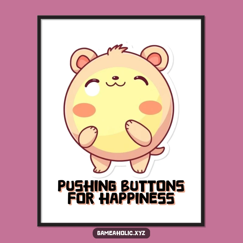 Funny Free Printable Wall Art: Big Button Adventure Animal, Downloadable Art for Any Room