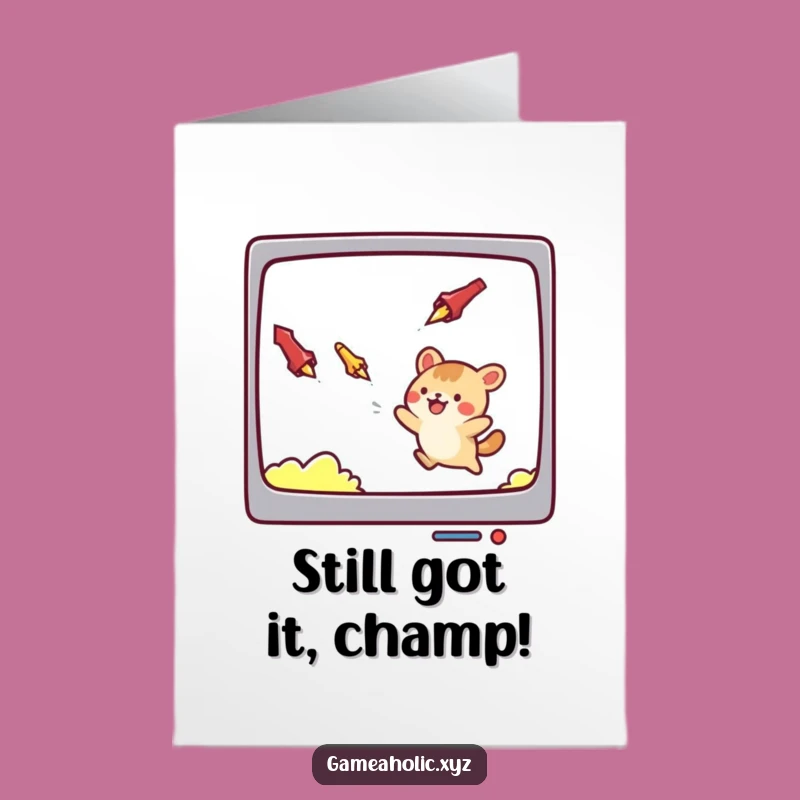 Free Printable Funny Birthday Card: Dodging Danger Animal, Downloadable & Print at Home