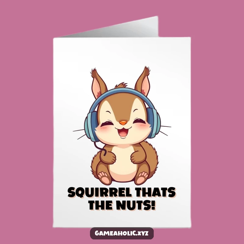 Free Printable Squirrel Birthday Card: Funny Music Lover Downloadable Gift