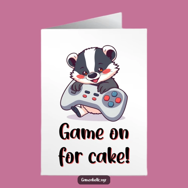 Free Printable Badger Birthday Card: Gamer Humor Downloadable Fun for All Ages