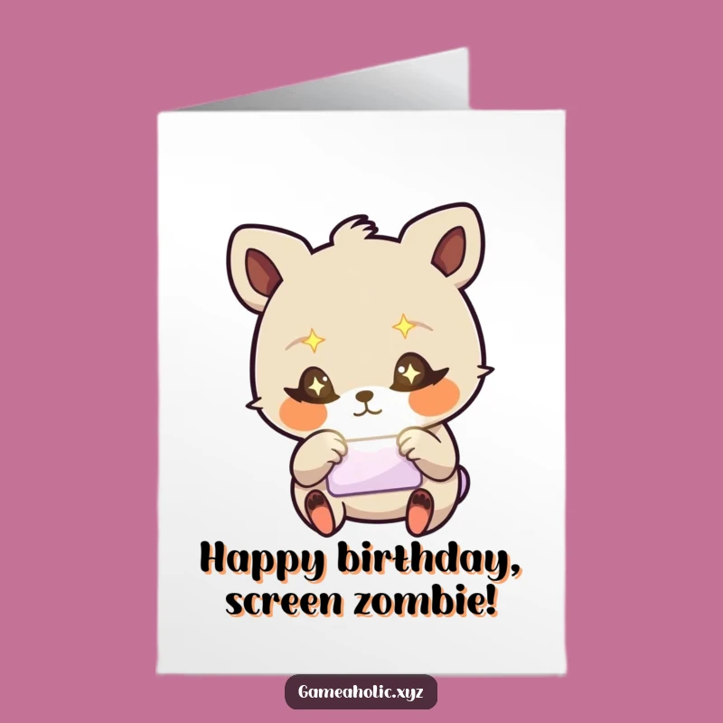 Free Printable Birthday Card: Starry-Eyed Animal Addict for Funny Downloadable Gift