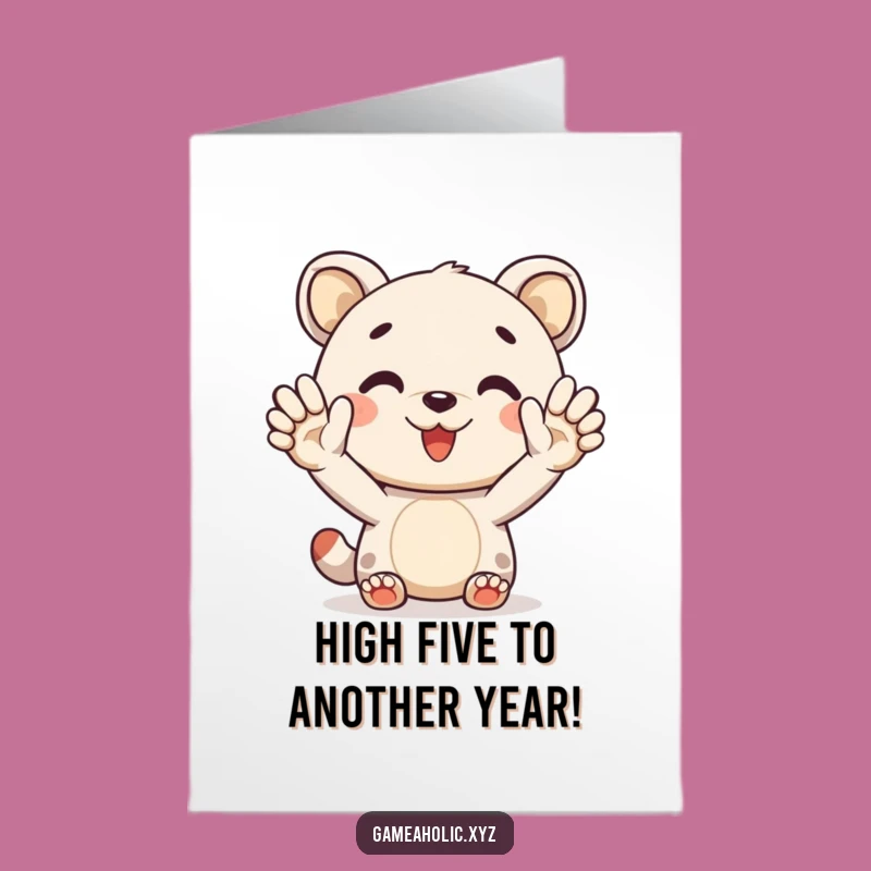 Free Printable Funny Birthday Card: High-Five Animal, Downloadable & Print at Home Celebration