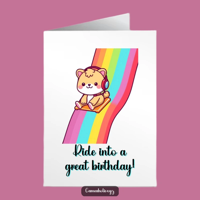Free Printable Birthday Card: Rainbow Slide Animal for a Fun Downloadable Gift