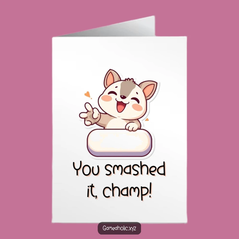 Free Printable Congrats Card: Button Smash Animal Achievement, Funny Downloadable Gift!