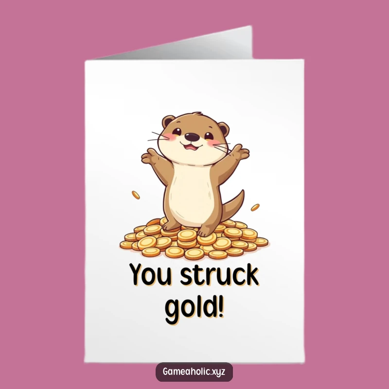 Free Printable Otter Congrats Card: Celebrate Wins with Playful Joy