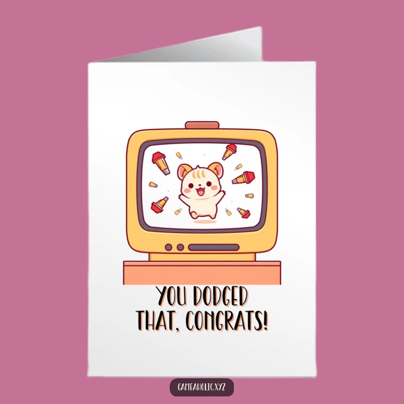 Free Printable Congrats Animal Card: Dodging Obstacles Downloadable Success Gift
