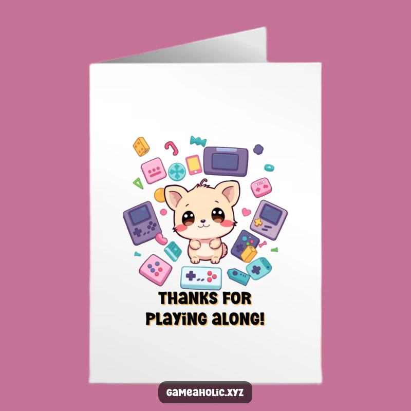 Free Printable Thank You Card: Funny Gaming Animal Gratitude, Downloadable Appreciation Gift