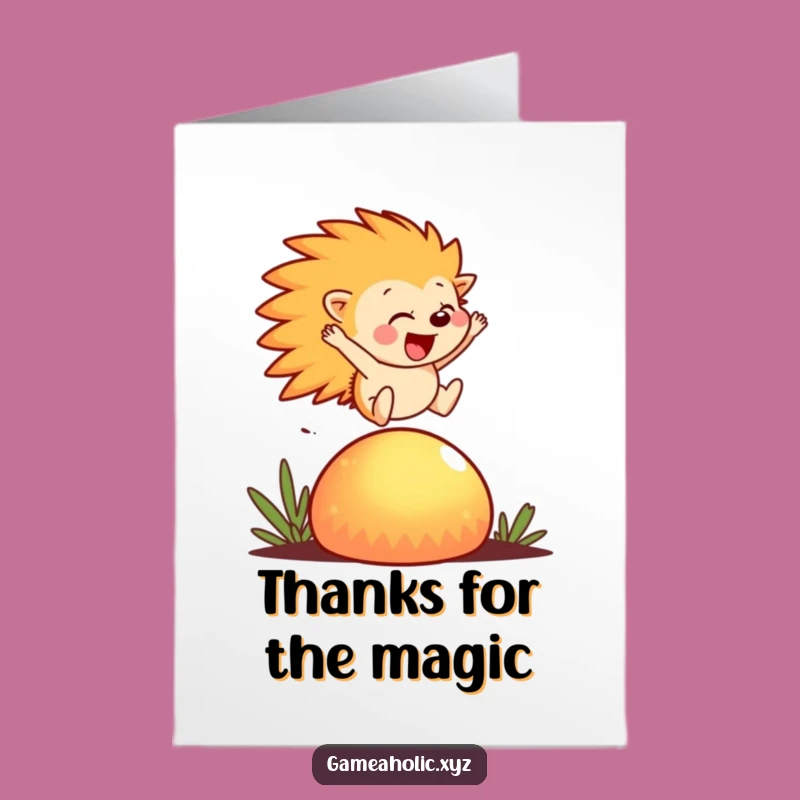 Free Printable Thank You Card: Joyful Hedgehog, Funny Downloadable to Show Your Appreciation