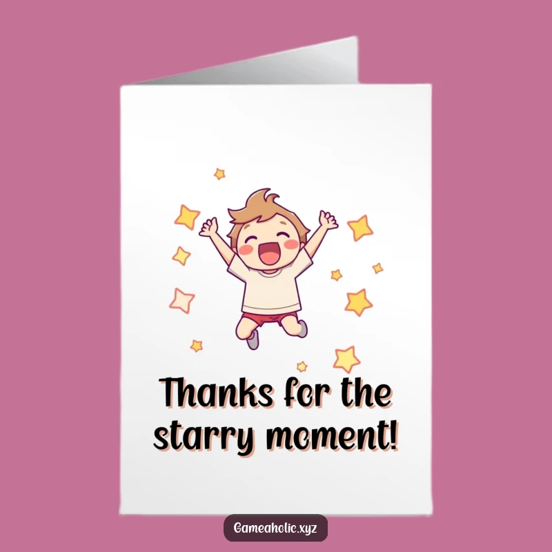 Free Printable Thank You Card: Pixel Star Gratitude Leap, Fun Downloadable Gift!