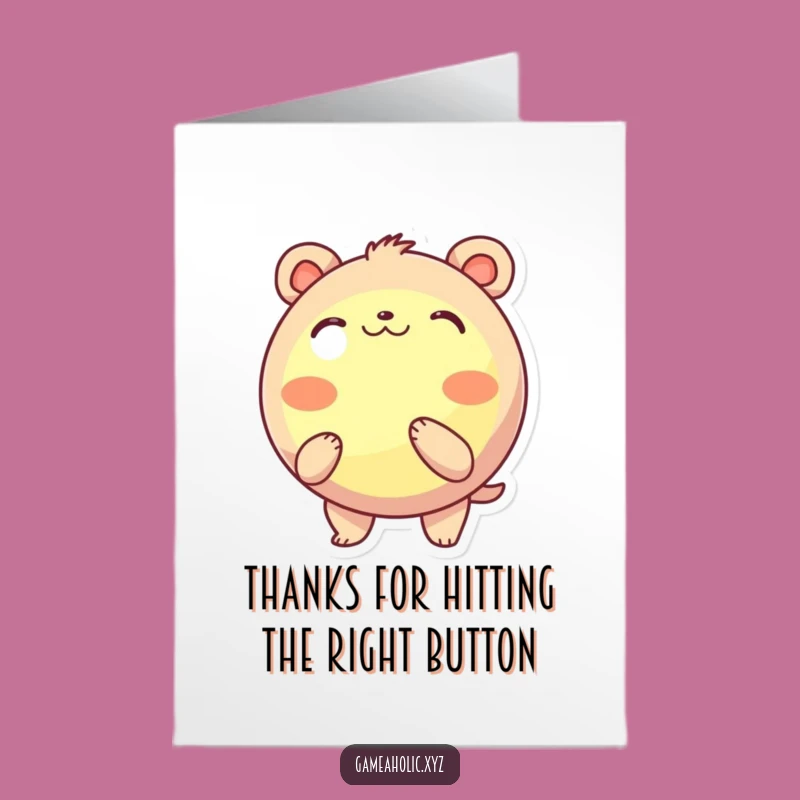 Free Printable Thank You Card: Button Push Animal Gratitude, Downloadable & Print at Home Thanks