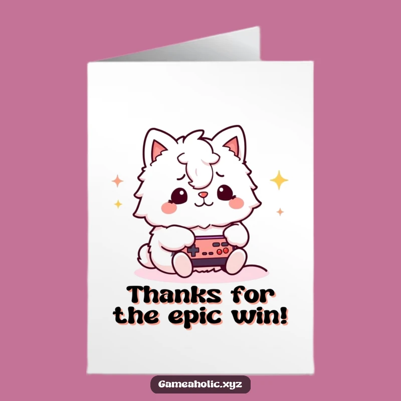 Free Printable Funny Gamer Animal Thank You Card - Appreciative Downloadable Greeting