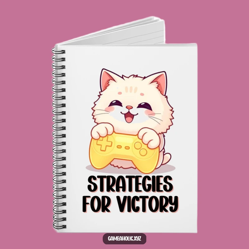Funny Cat Gamer Notebook: Glowing Controller Cat Journal for Game Plans