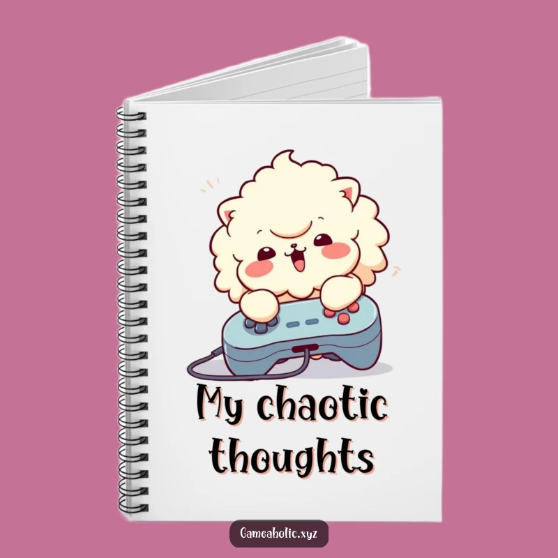 Funny Fluffy Notebook: Button Masher Gamer Character, Note-Taking Fun Gift