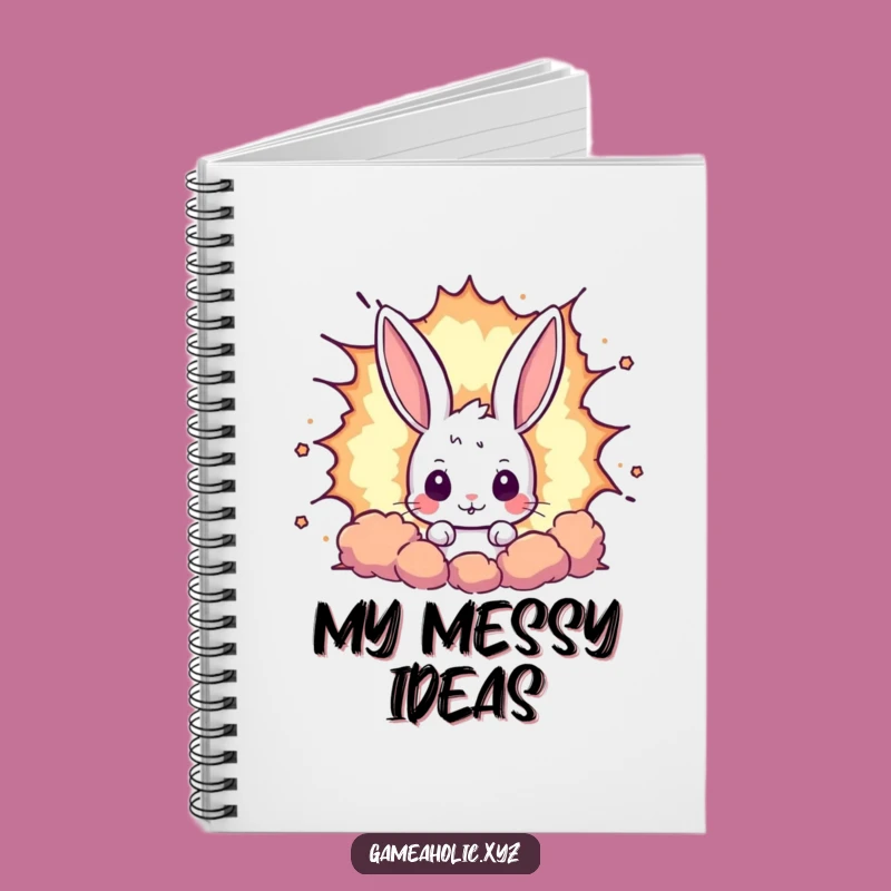 Funny Rabbit Pixel Explosion Notebook - Plan Your Next Level with Style