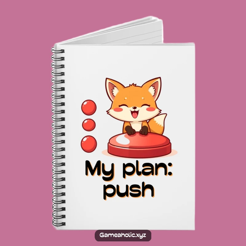 Funny Fox Button Press Notebook - Jot Down Ideas with Hilarious Enthusiasm