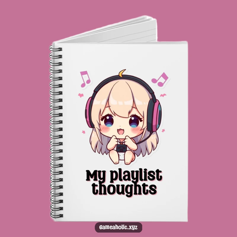 Funny Notebook: Gamer Headbanging to Music, Journal Funny Gift for Students