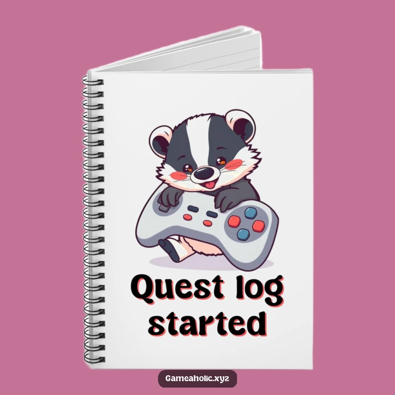 Funny Badger Gaming Notebook - Jot Down Victories & Strategies