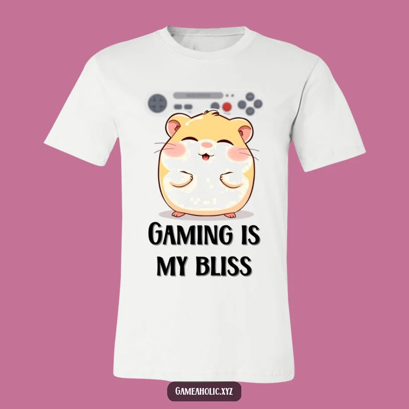 Funny Hamster Gamer T-Shirt: Gaming Bliss Hamster Apparel for Cozy Play
