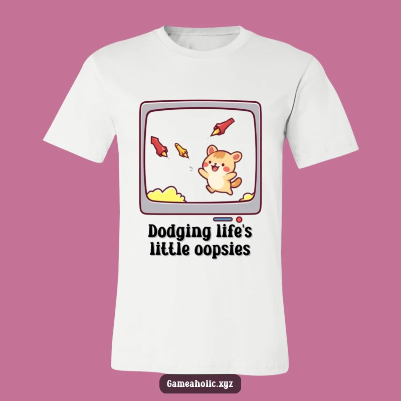 Funny T-Shirt: Adorable Animal Gaming Pro Dodging Projectiles, Hilarious Gift