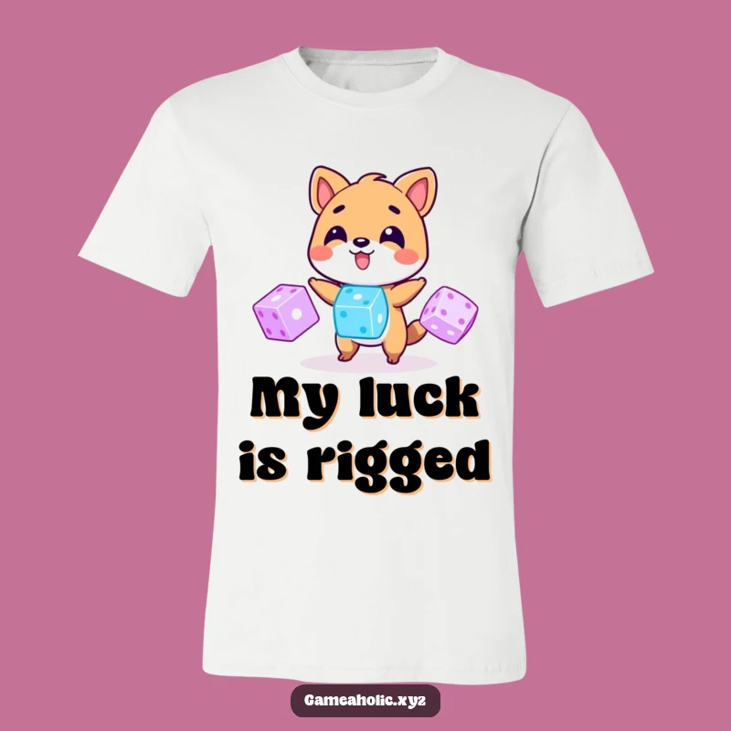 Funny T-Shirt: Playful Animal Juggling Glowing Dice, Lucky Gamer Gift