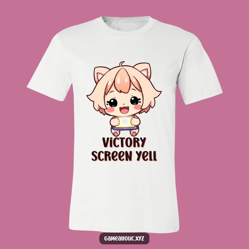 Funny Focused Character T-Shirt - Cheering Victory Design, Great Gift!
