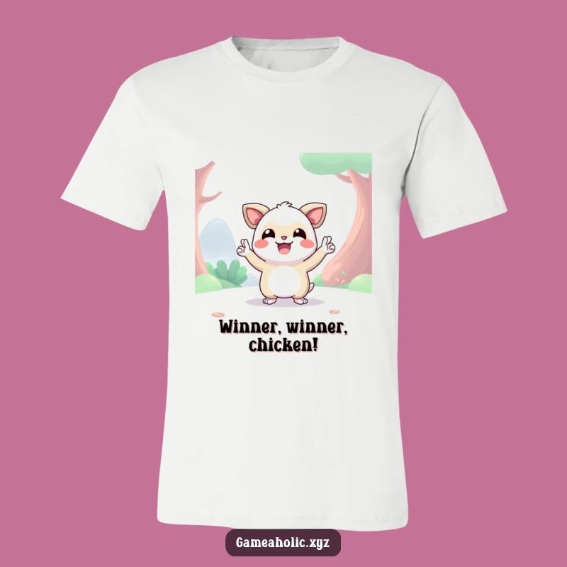 Funny Victory Creature T-Shirt: Happy Digital Gamer Pose Tee, Hilarious Winner Gift
