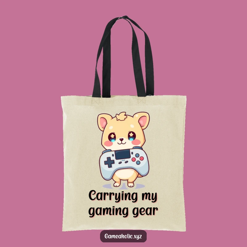 Funny Gamer Animal Tote Bag: Carry Your Gaming Essentials with Starry-Eyed Style