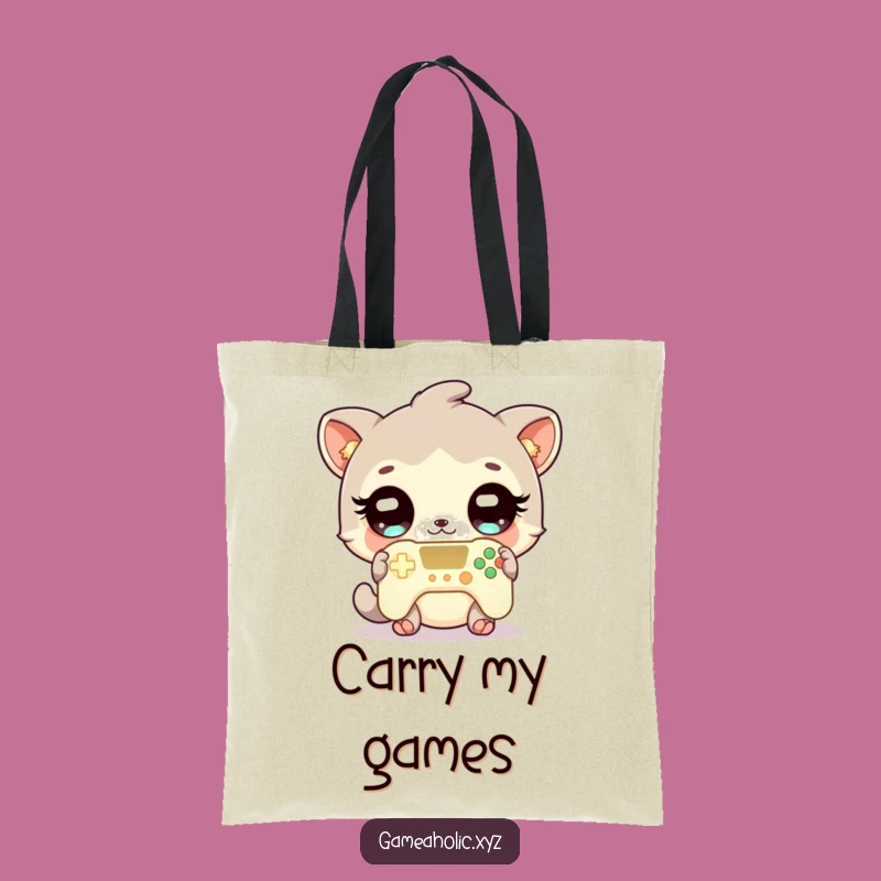 Funny Gamer Animal Tote Bag - Cute Character Gaming Bag, Perfect Accessory Gift