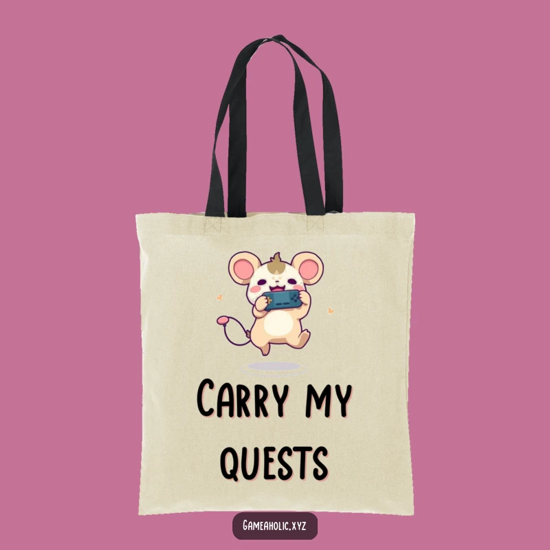 Funny Gamer Creature Tote Bag - Joyful Leaping Player, Handy Gift!