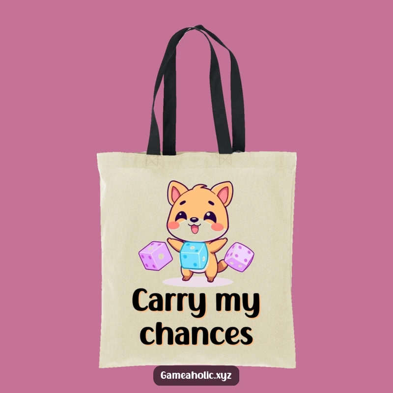 Funny Tote Bag: Animal Juggling Dice, Lucky Casino Carry-All Gift