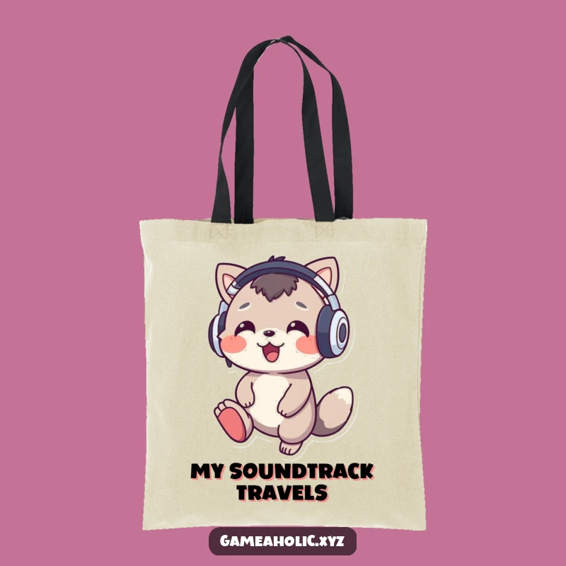 Funny Music Animal Tote Bag: Cheerful Character Grooving, Groovy Gift